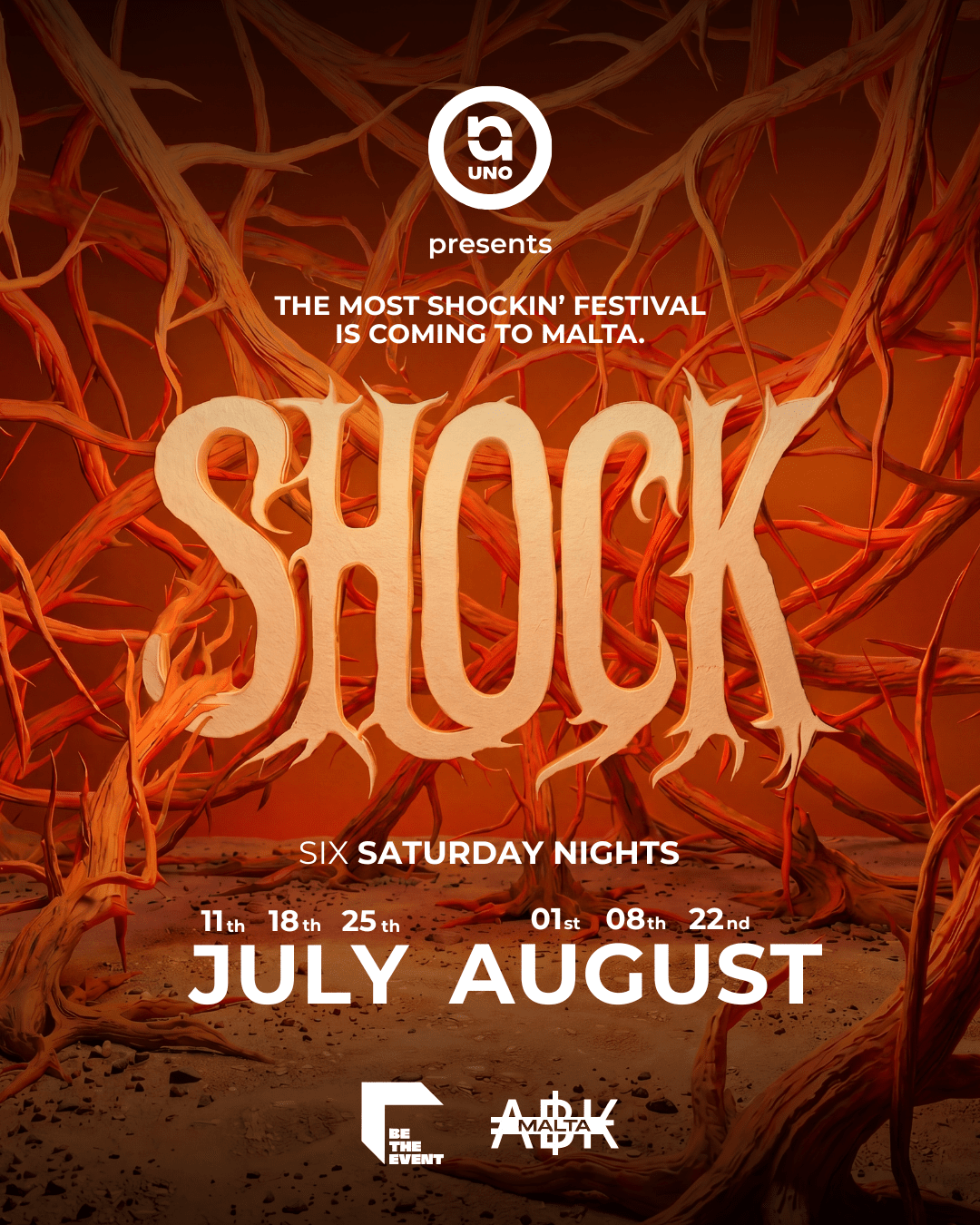 SHOCK Malta — Le festival du samedi soir au UNO | 3 salles, 3 ambiances - HOPMALTA