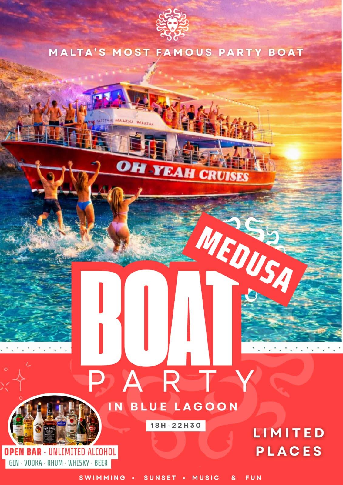 Boat Party à Malte – Medusa Boat Party au Blue Lagoon - HOPMALTA