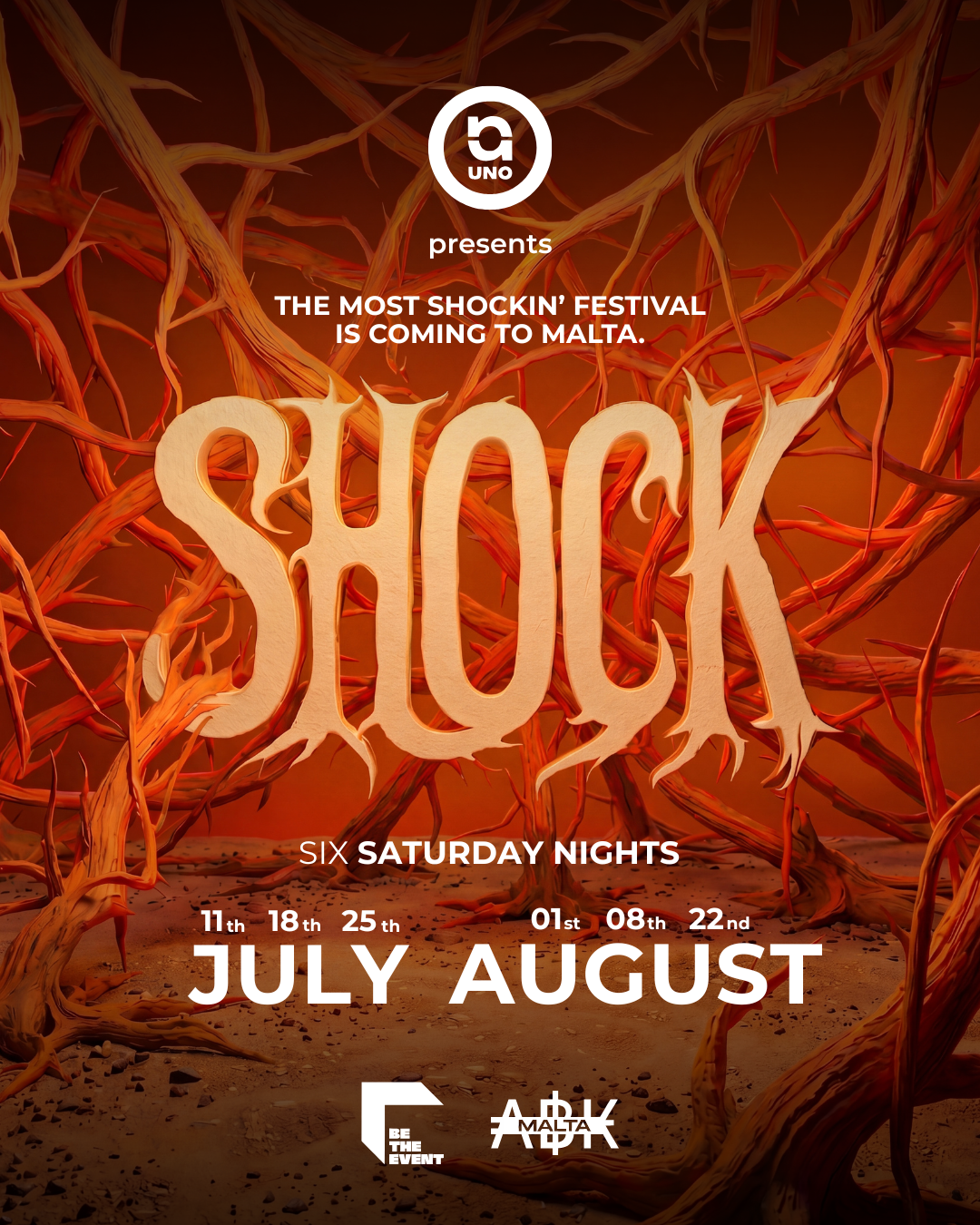 SHOCK Malta — Le festival du samedi soir au UNO | 3 salles, 3 ambiances